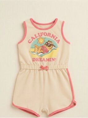 California Dreamin' Pink-Trim Girls' One-Piece Romper